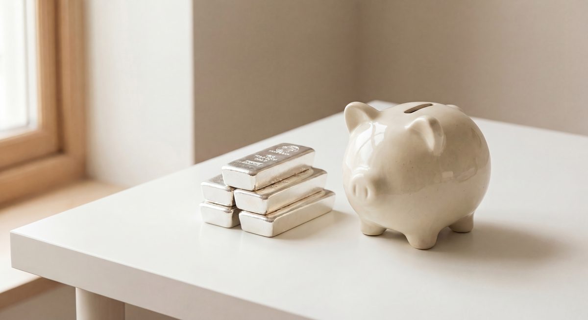 Srebrne palice ob hranilniku — pretvorba prihrankov v srebro