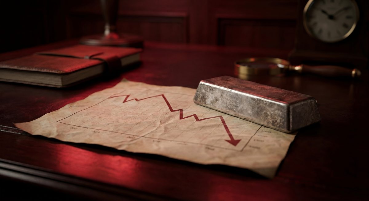 Srebrna palica na padajočem grafu — januar 2026