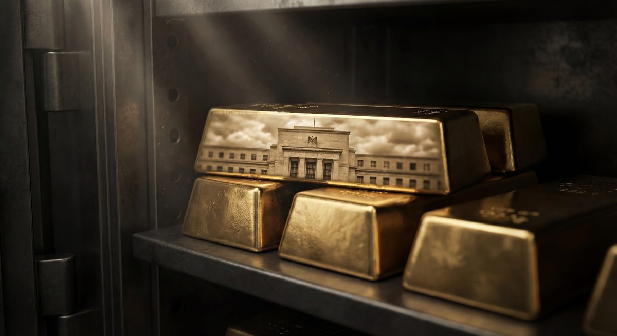 Zlate palice v trezorju — Federal Reserve in zlato